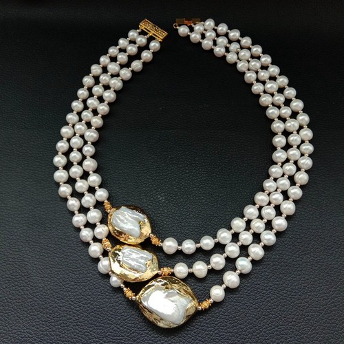 Gold Plated Keshi Pearl Necklace | eBay