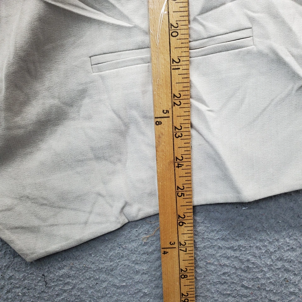 J. Ferrar Vest Men 2XL Tan Solid Four Way Stretch Slim V Neck Button Belted Back - Image 3 of 4