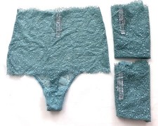 Victoria's Secret Floral Lace Lot of 3 High Waist Thong Panty Panties Small S