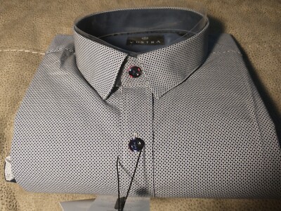NWT Vustra Men's Size Large Long Sleeve Button Down Shirt Fancy Diamonds Grid Li