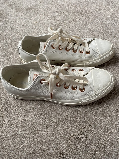 all star low leather egret rose gold exclusive