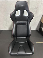 Blemished Corbeau Evolution X Black Vinyl Red Stitching Fixed Back Racing Seat