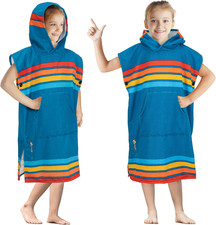 Kids Changing Robe Surf Poncho, Kids Beach Towels for Teens, Microfiber Hooded W