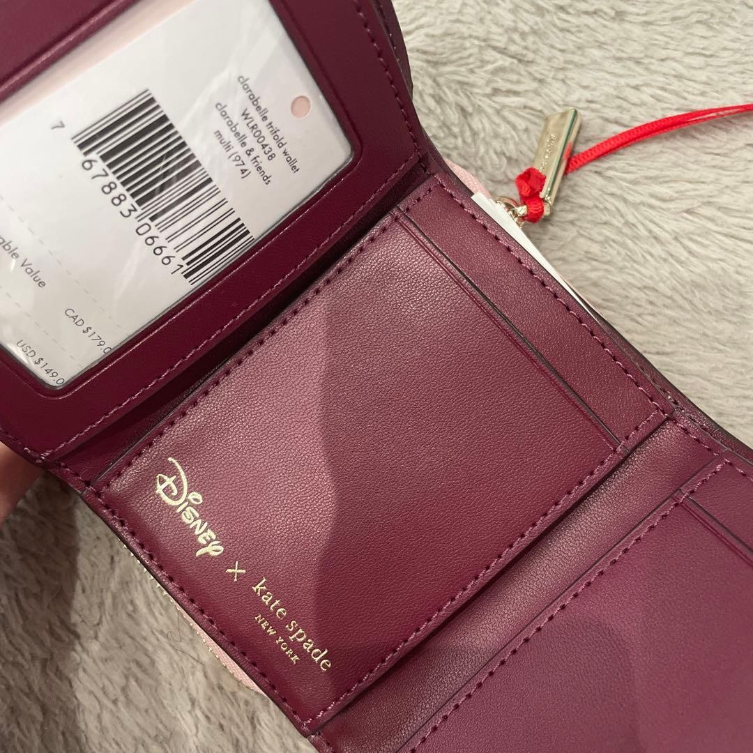 Kate Spade Daisy Duck Pink Tri-fold Wallet Used Unused Japan thumbnail 19