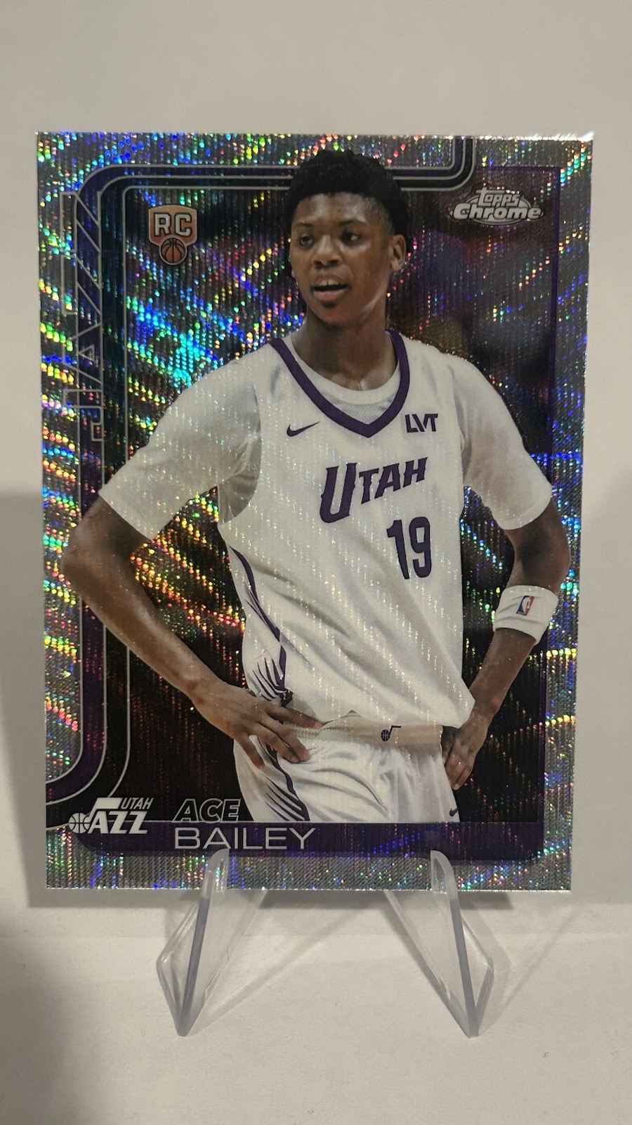 2025-26 Topps Chrome Ace Bailey RC Wave Refractor Rookie #255 Jazz
