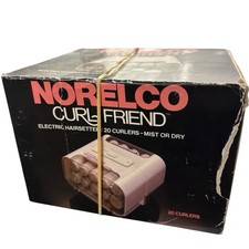 Norelco Curl Friend Electric Hair Setter 20 Curlers Hot Rollers 1979 VTG in Case