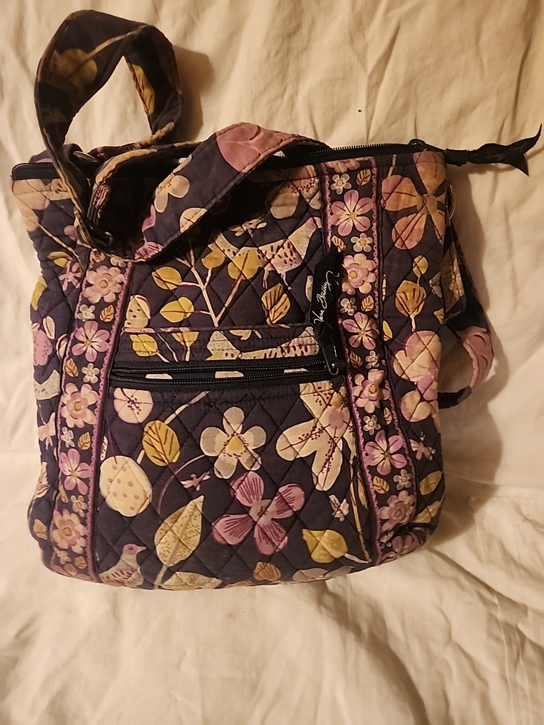 Vera Bradley Hipster Crossbody/ Shoulder Bag Purse Purple/Green Paisley