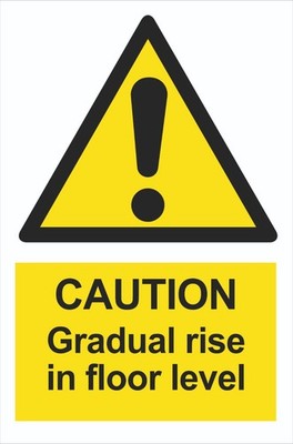 DDA-Gesetz Warnschild - allmählicher Anstieg des Bodenniveaus - 1,2 mm Hart-PVC A3 A4 A5