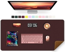 Large Desk Mat 35.4" x 17", PU Leather Desk Pad Protector, Non-Slip Large Pad...
