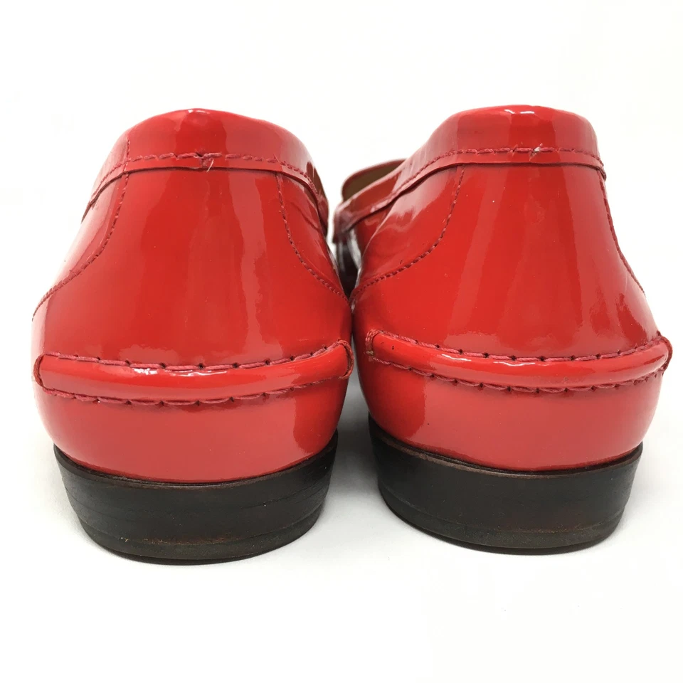 Zapatos planos mocasines J Crew Collins Penny para mujer talla 9,5 charol rojo Foto 3 de 4