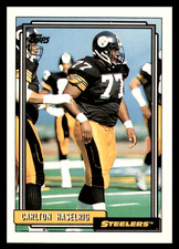1992 Topps Carlton Haselrig #436 Pittsburgh Steelers NFL Football 