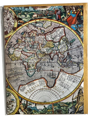 World Map Globe BLANK Greeting Card Retro by Flame Tree WGA127 Party
