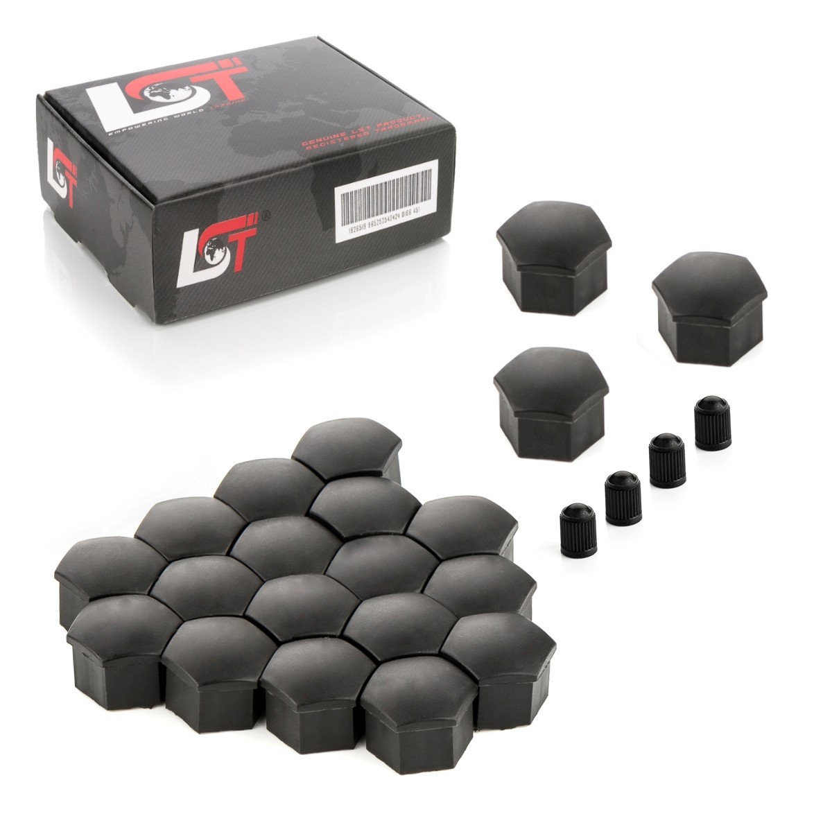 20X Wheel Nut Caps Black 17 Mm For DAEWOO
