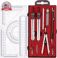 Compass Geometry Tool, 13PCS Compass and Protractors Set Math Geometry Drawing T