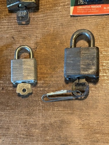 12 Padlock Lot w/keys Yale American Lock Master Reese Slaymaker w/Keys Used - Bild 8 von 8