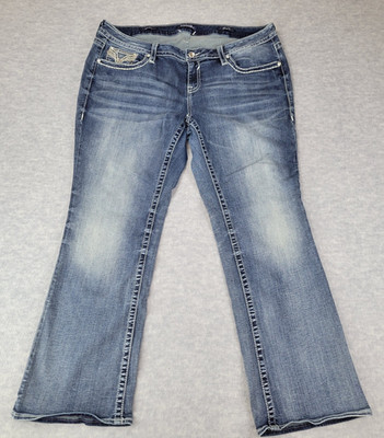 Vigoss Jeans Heritage Fit Slim Boot Denim Embroidered Bling Women's Size S20 L32