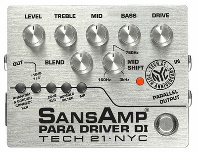 Tech 21 SansAmp Para Driver DI 20th Anniv LE Amp Simulator/DI Effects Pedal