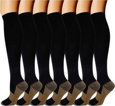 7 Pairs Copper Compression Socks for Men Women S/M--FREE SHIPPING 
