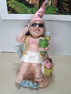 Home Styles Funny Gnome Beach Babe Outdoor Garden Yard Statue