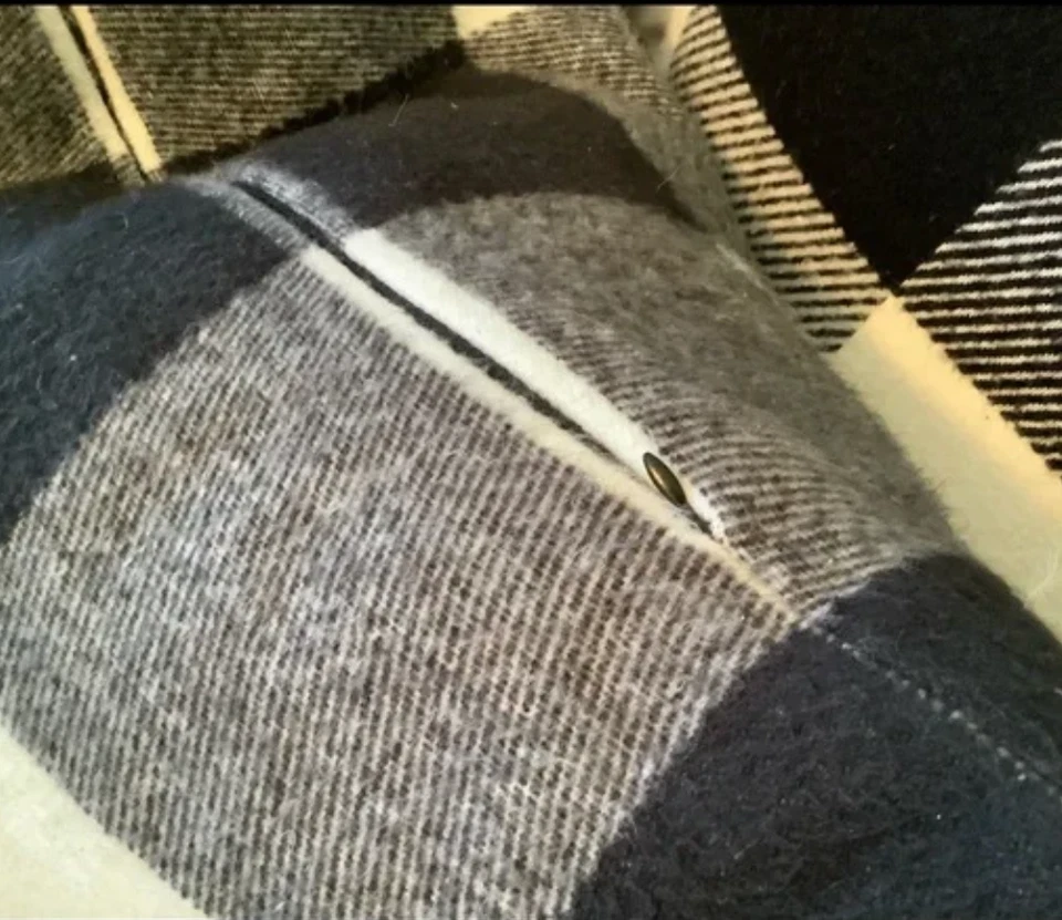 Tommy Hilfiger Buffalo Plaid Pillow Cover Euro 28"x28" Gray Black White Cushion - Image 3 of 3