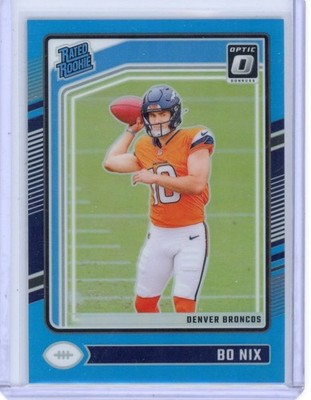 Bo Nix Aqua /299 (RC): 2024 Panini Donruss Optic Football. Broncos QB! 🔥