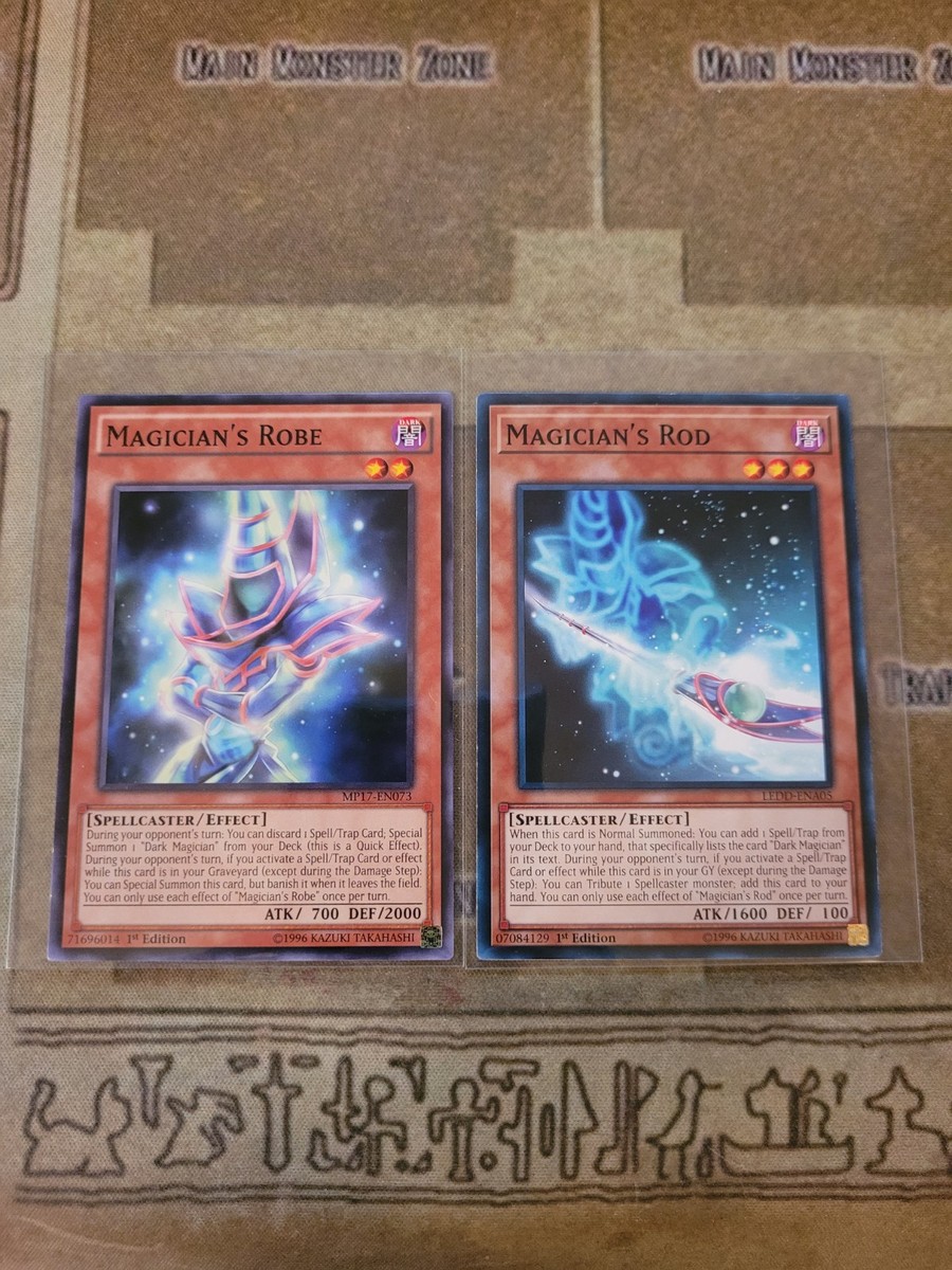 YUGIOH MAGICIANS ROD LEDD + MAGICIANS ROBE MP17 COMMON 1ST ED NM | eBay
