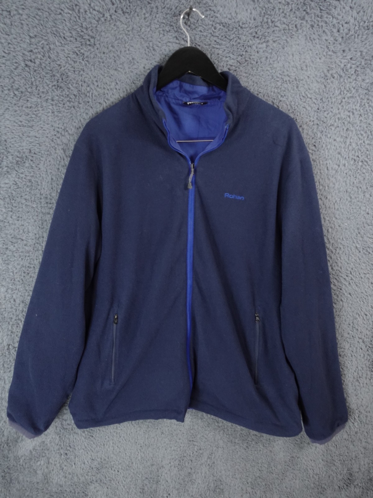 Rohan Jacket Mens Large Blue Kombi Fleece Reversible Windbreaker Outdoor Walking