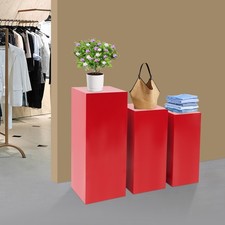 3 PCS Display Pedestal Stand Display Pillars for Birthday Party Wedding Red