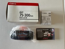 CANON EF 75-300MM F/4-5.6 III TELEPHOTO ZOOM LENS ORIGINAL BOX NEW OPEN BOX