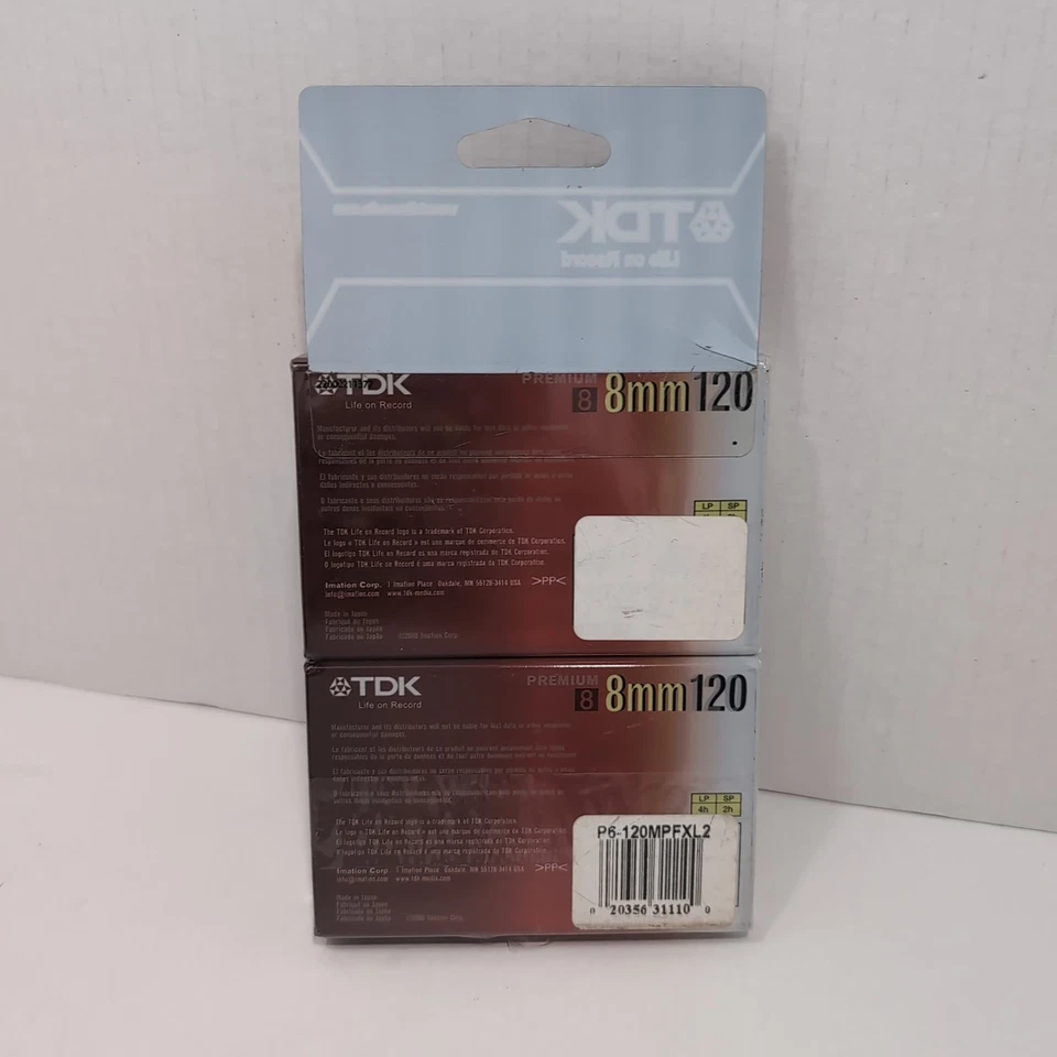 TDK, MP, P6-120MP, 8mm, 120 min (Paquete de 2): NUEVO SELLADO SIN USAR Foto 2 de 2