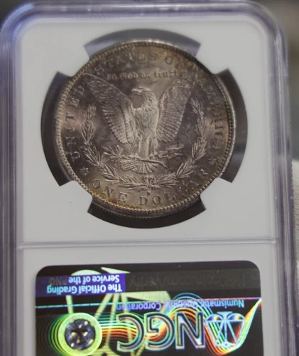 1880 S US Morgan Silver Dollar NGC MS62 Nice Reverse Toning