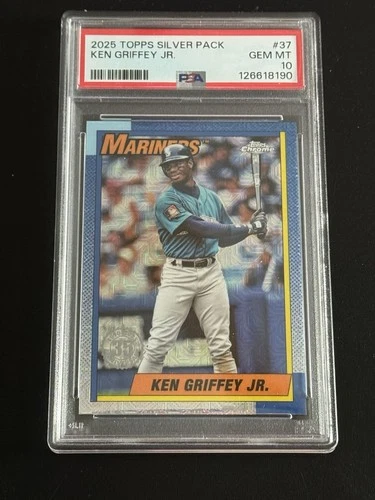 2025 Topps Silver Pack 1990 Topps Chrome Ken Griffey Jr #T90C-37 PSA 10 GEM MINT