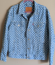 Rare! Levis Premium Mens Blue Checkered Denim...