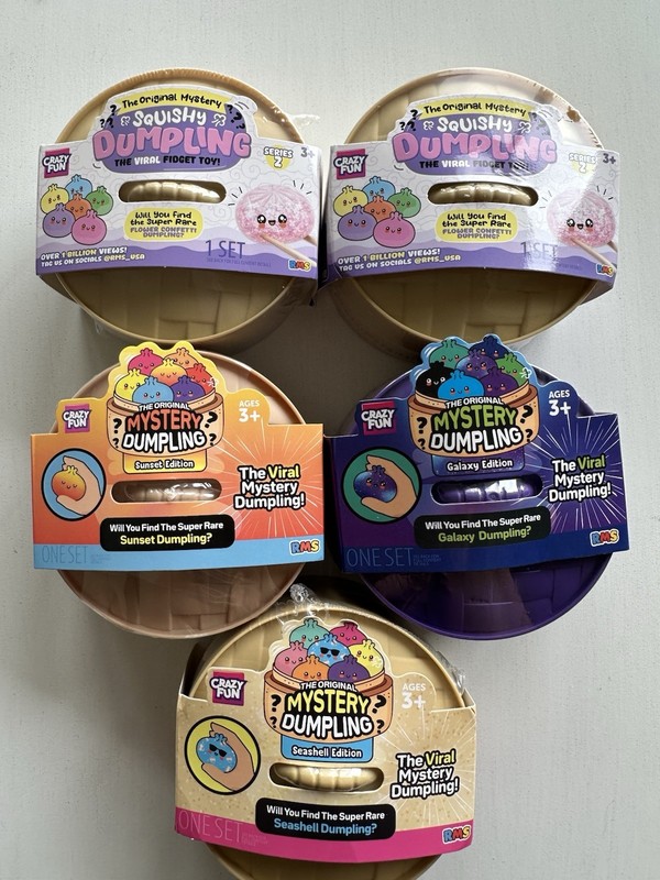 Rare Squishy Dumpling Lot, Target Series 2, Sunset, Galaxy & Seashell, Edition