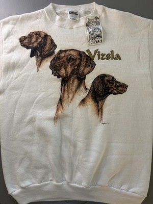 VTG Hand Air Brushed Vizsla Dog Lover Crewneck Sweatshirt NOS Size Women s M