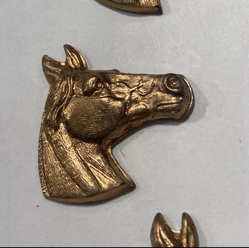 8 Vintage Copper Horse Heads Charm Lot Cowboy Western Craft Jewelry Art - Picture 7 of 9