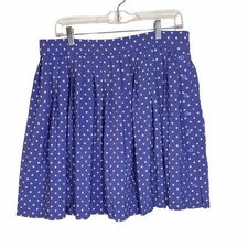 Vintage 90s ESPRIT Skirt Women's Small Blue White Polka Dot Pleated Preppy Chic