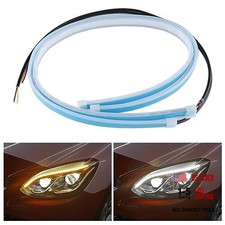 2PCS White-Amber Streamers LED Light Strip for Head Light Day Running