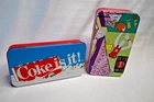 Coca Cola Pencil Box Tin with Hinged Lid - Choice of 2 - Vintage