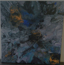 10x10 Original Acrylic Pour Painting Abstract Art signed canvas