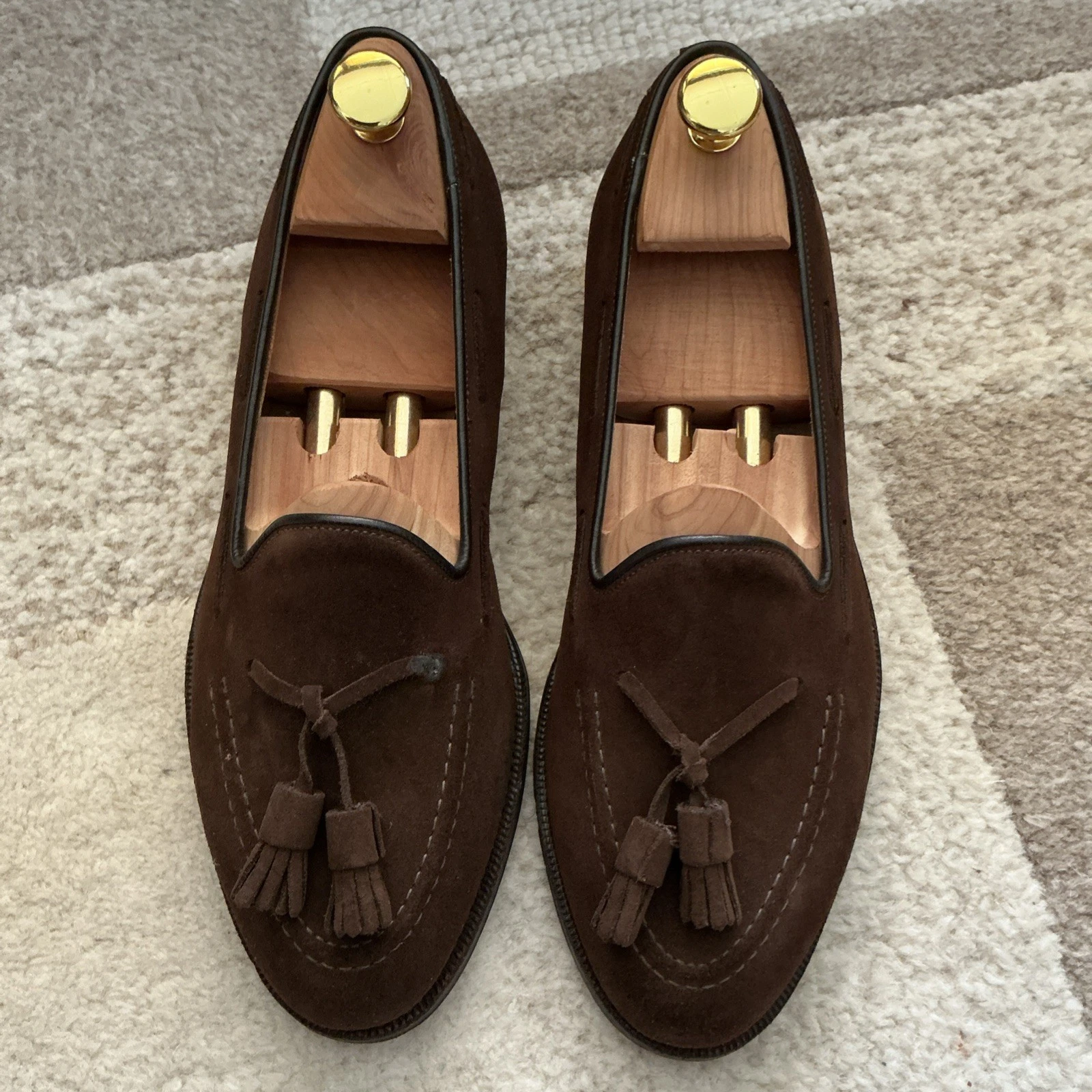 Church's Keats Brown Suede Tasselled Loafers Shoes Men's UK 7.5 G