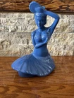 FIESTA DANCING LADY COOKIE JAR BLUE FIESTA WARE NEW TOP ONLY