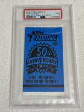 2018 Topps Heritage Baseball Hobby Box 50th Anniversary Buyback Loader Pack PSA9
