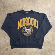 Vintage University Of Missouri Sweatshirt Mens Large Black 90s Tigers Mizzou USA