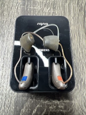 Signia Pure Charge & Go 7NX Rechargeable Hearing Aids & Charger As Is Untested