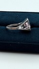 Vintage MCM Sterling Silver Modern Ring with Large CZ Size 5.75 — photo 7