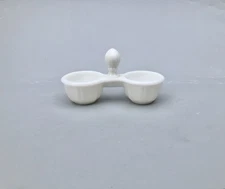 Antique Milk Glass Double Salt Cellar READ