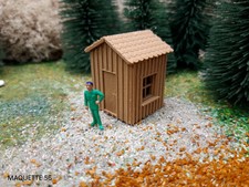 ho 1 cabanon / cabane  en kit imitation bois 1/87 décor train diorama jardin