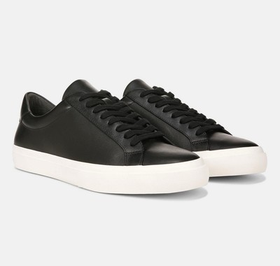 Vince. Size 8.5 Leather Platform Lace Up Sneaker NEW Black White Benfield $199