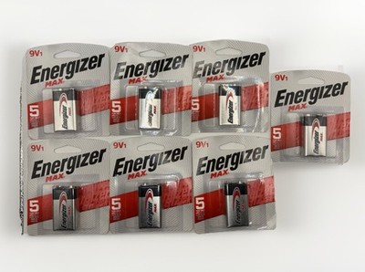 Energizer Max 9V Batteries Lot of 7 Alkaline Power Seal 5 Year Shelf Life NEW
